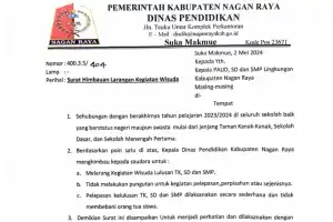 Disdik Nagan Raya Larang Sekolah Adakan Wisuda