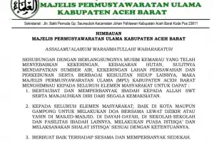 Masuk Musim Kemarau, MPU Aceh Barat Imbau Masyarakat Taubat