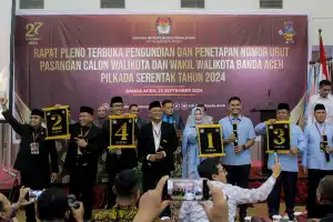 Ini Nomor Urut Paslon Wali Kota-Wakil Wali Kota Banda Aceh